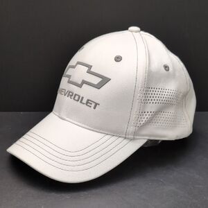 Choko Chevrolet White/ Gray Velcro Strap Back Hat.